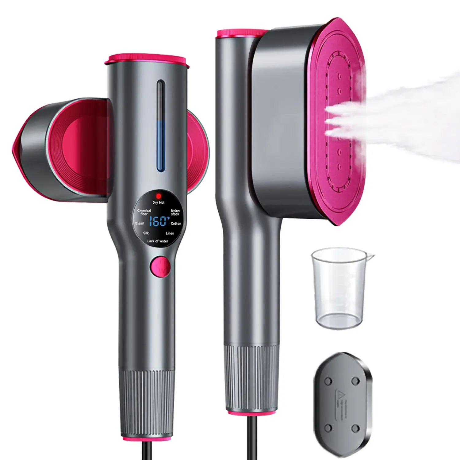 Dr.Flash Fabric Wrinkle Remover, Compact Trip-Friendly Garment Smoothing Device, 7 Adjustable Steam Levels with Digital LED Screen, Rapid 5-Second Heat-Up System, 90-Degree Rotatable Hand Grip, Ideal Holiday Present